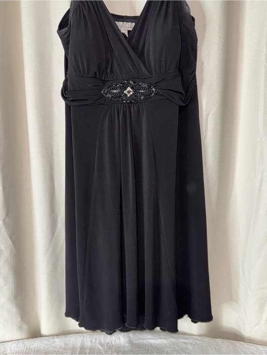 Y2K Black Beaded Empire Waist Dress - Women - Thumbnail 6