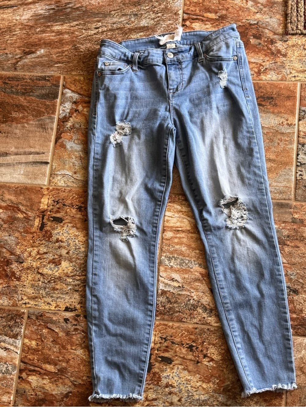 Altar'd State Light Blue Ripped Skinny Jeans