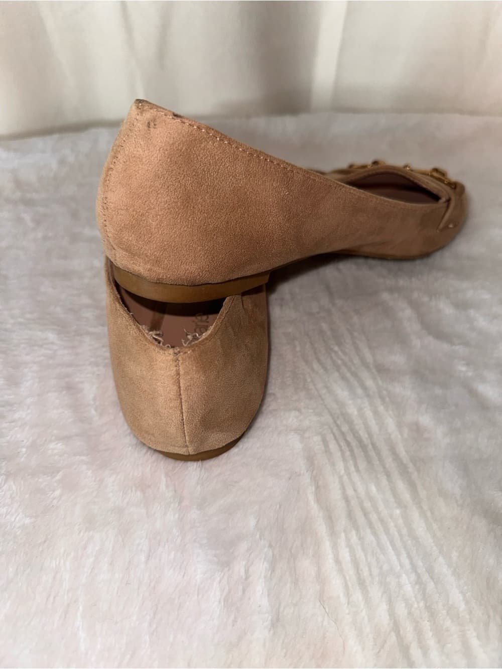Suede Pointed Toe Loafers with Horsebit - Tan - Thumbnail 3