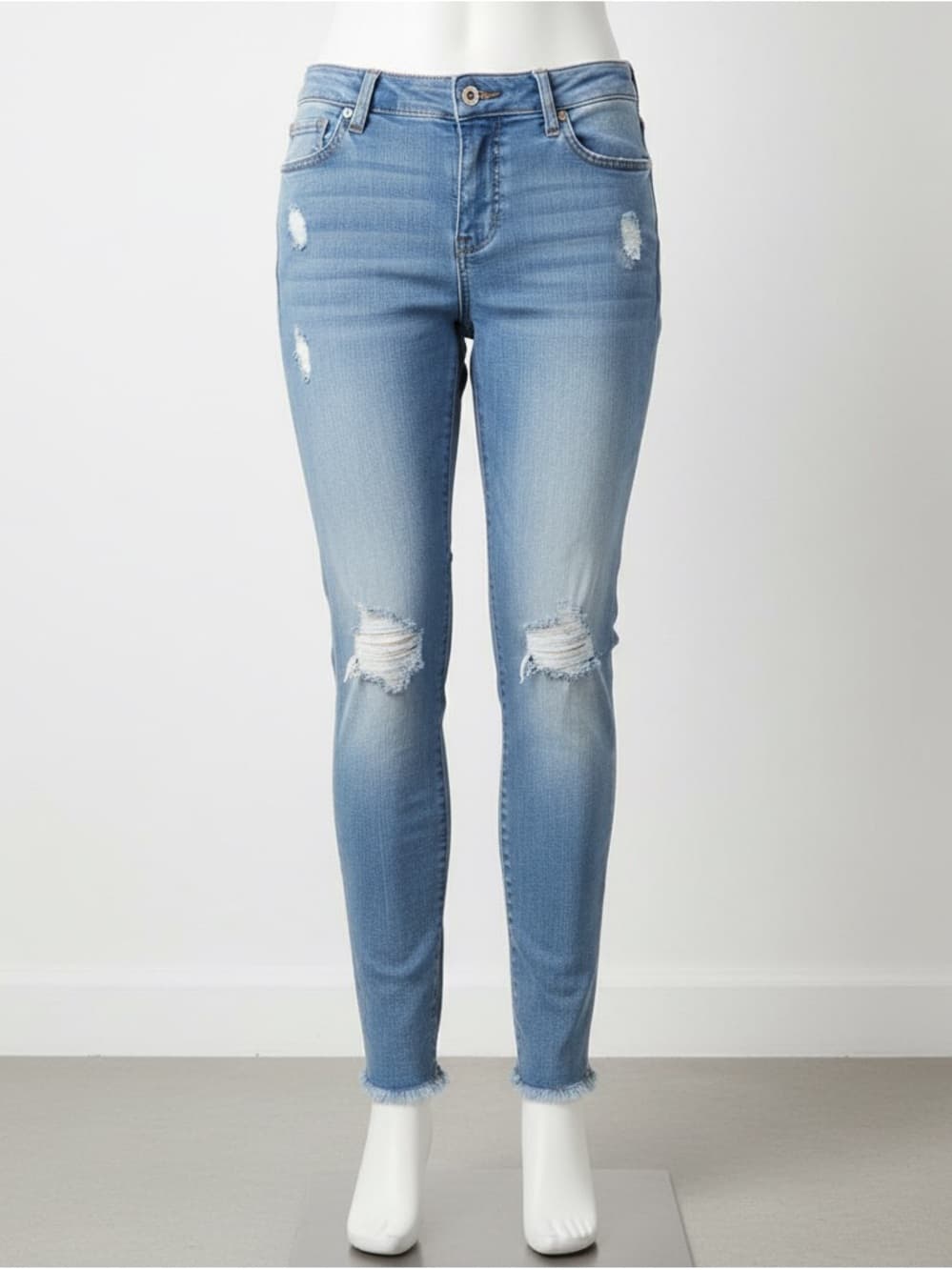 Altar'd State Light Blue Ripped Skinny Jeans - Thumbnail 4