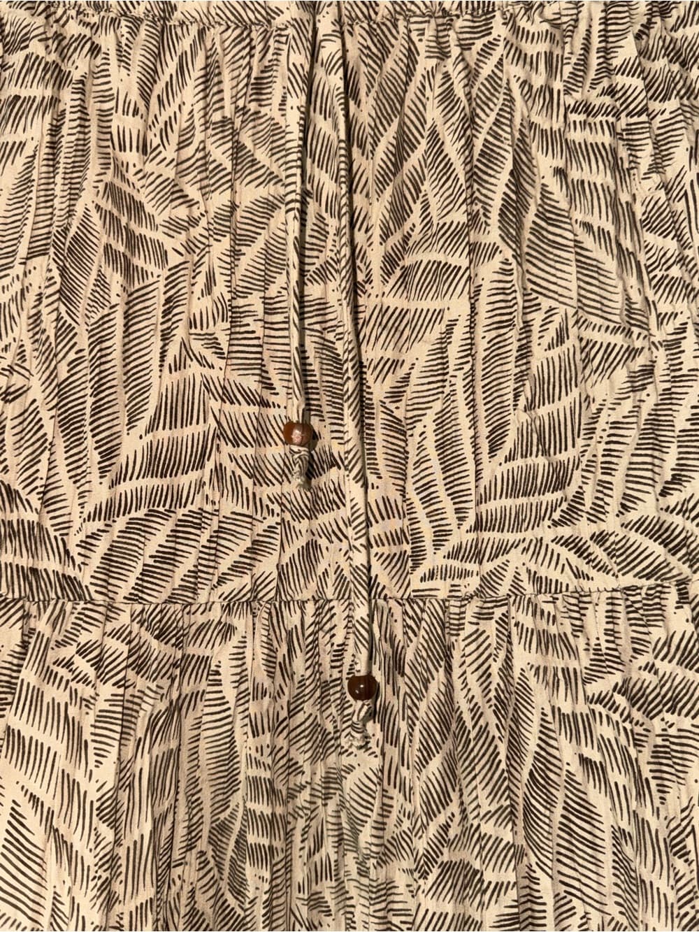 White Stag Brown Leaf-Print Tiered Midi Skirt - Thumbnail 2
