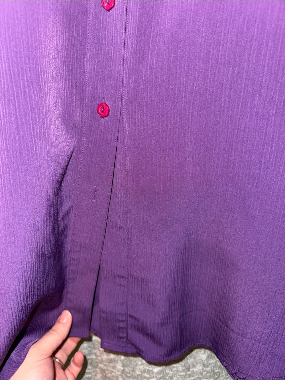 Vintage Purple Embroidered Short-Sleeve Shirt - Thumbnail 3