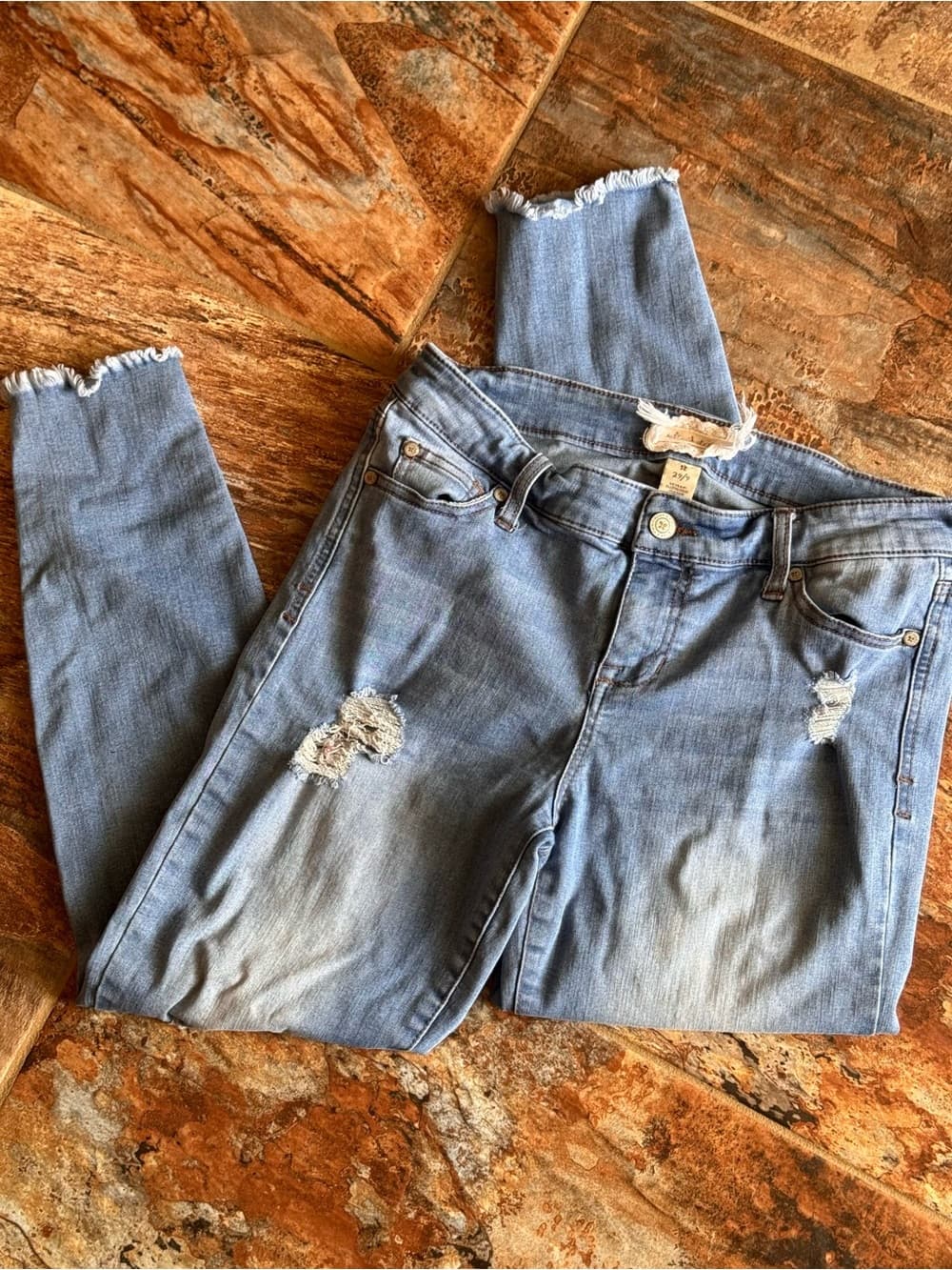 Altar'd State Light Blue Ripped Skinny Jeans - Thumbnail 2