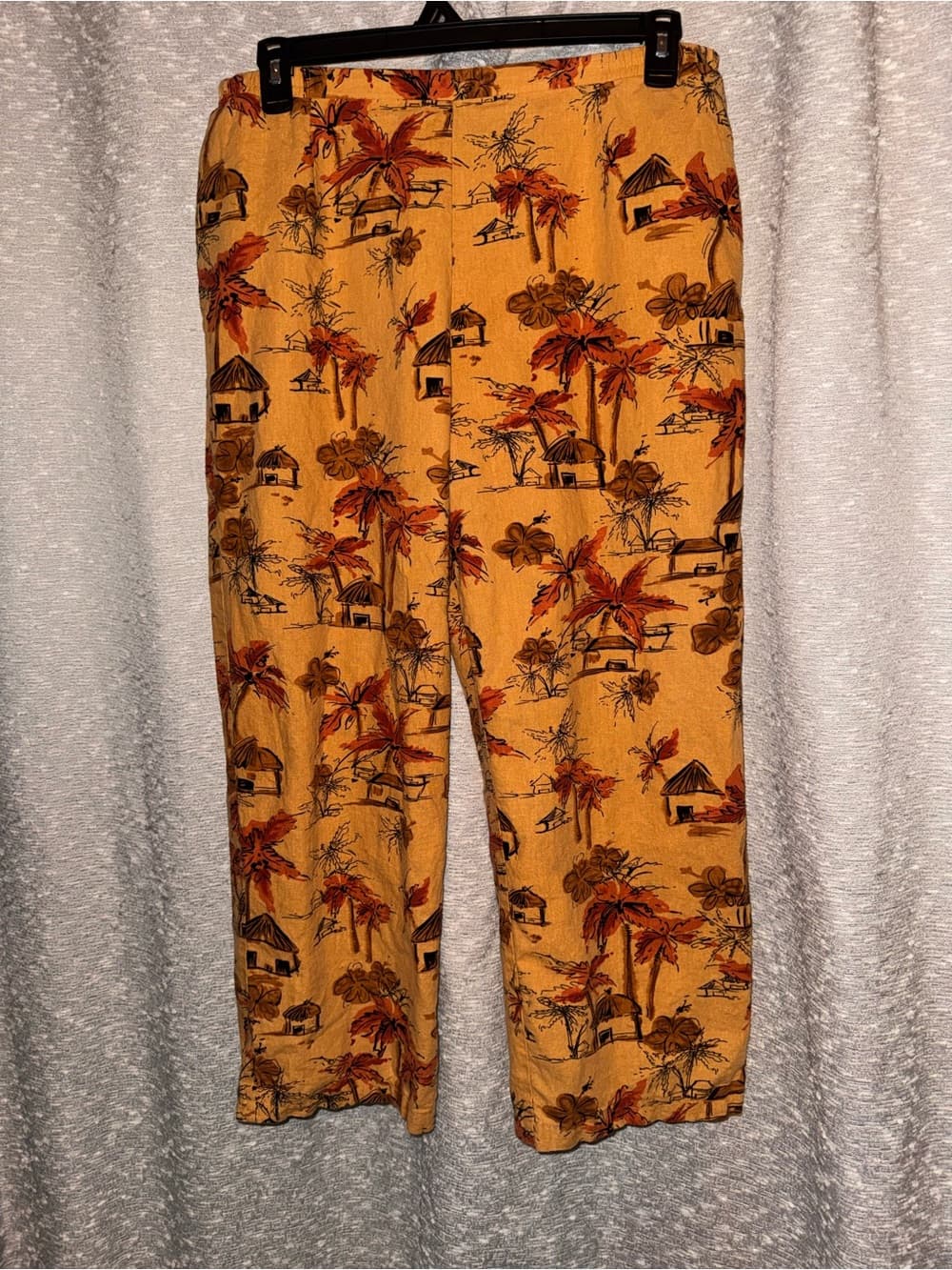 Y2K Coldwater Creek Tropical Linen Blend Pants XL Resort Coastal Grandma - Thumbnail 4