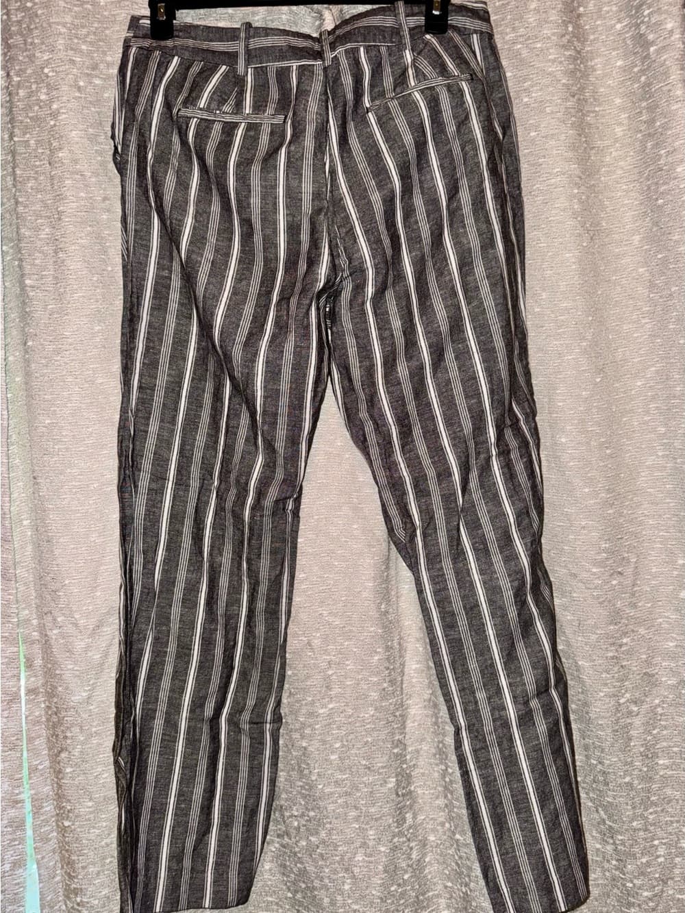 Liz Claiborne Black & White Vertical Stripe Wide Leg Pants