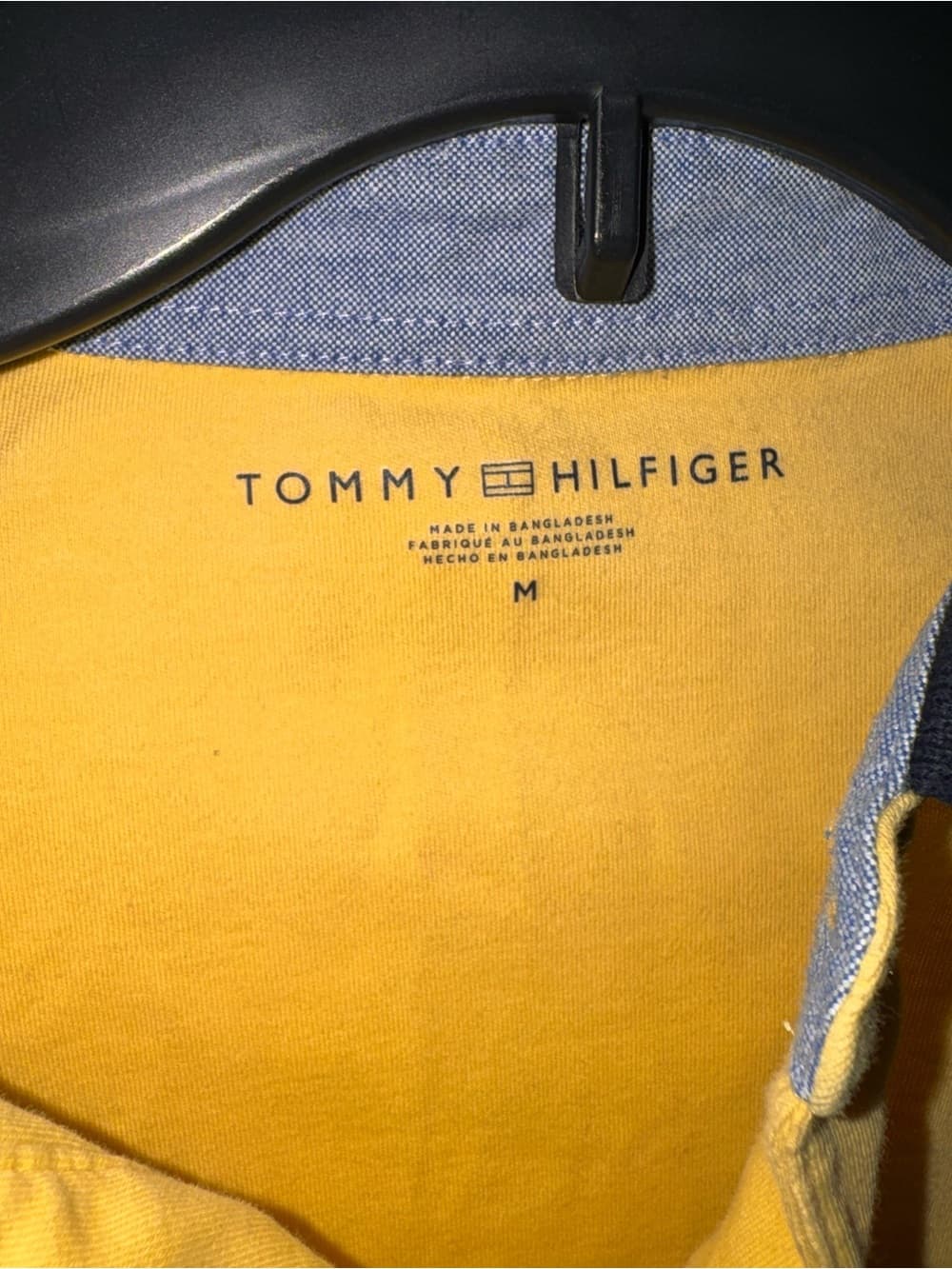 Tommy Hilfiger Yellow Polo with Navy Contrast Collar - Thumbnail 2