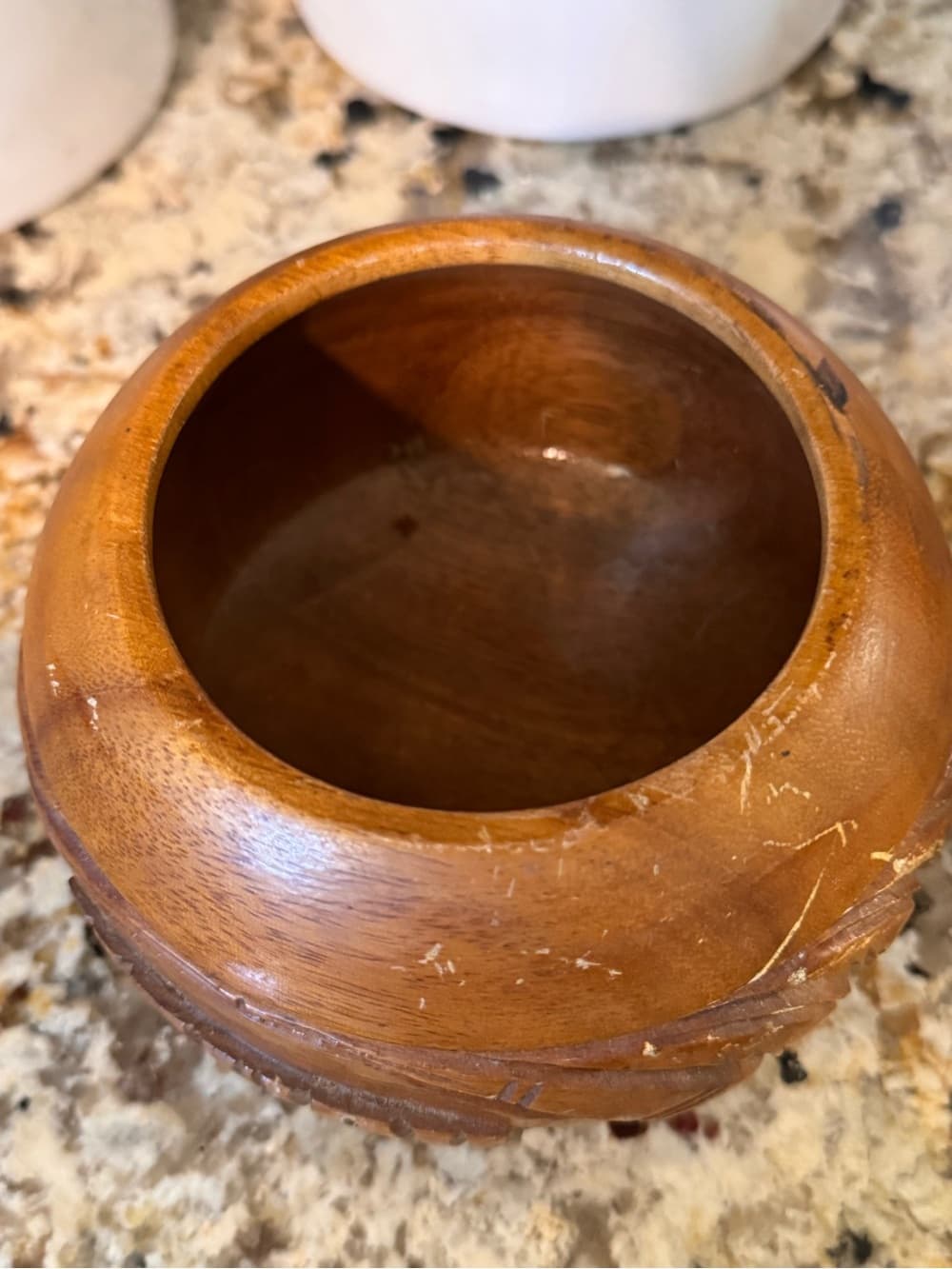 vintage hand-carved Hawaiian monkey pod wood bowl