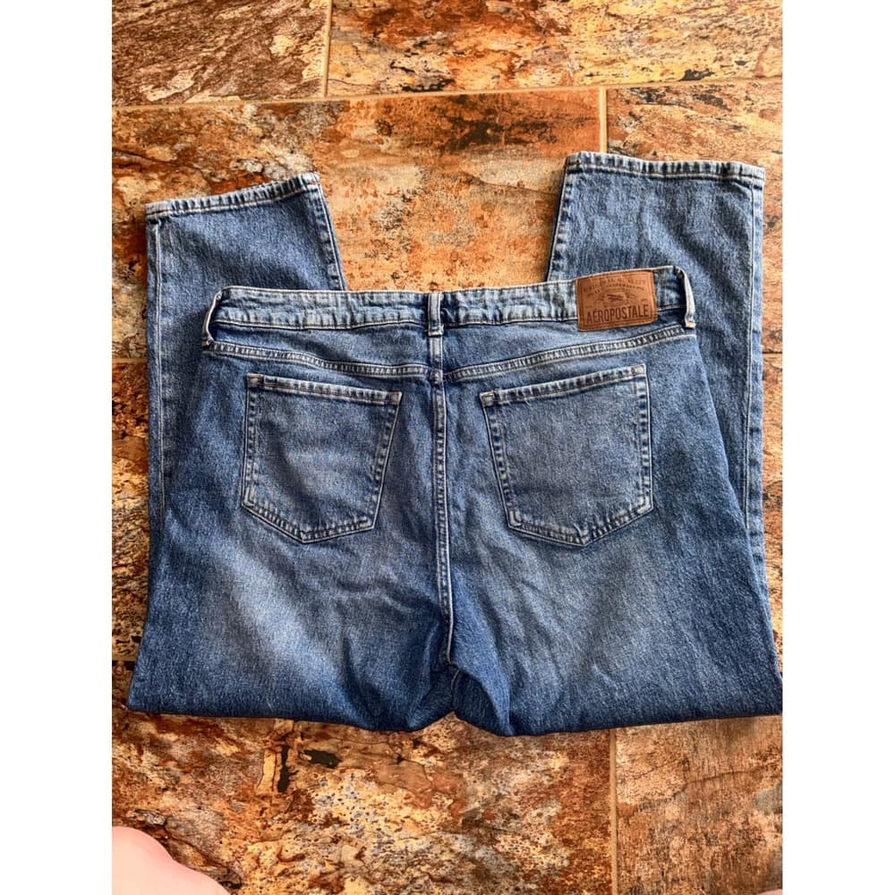 Aeropostale Womens Ankle Straight Jeans Size 18 Reg Medium Wash High Rise Denim - Thumbnail 3