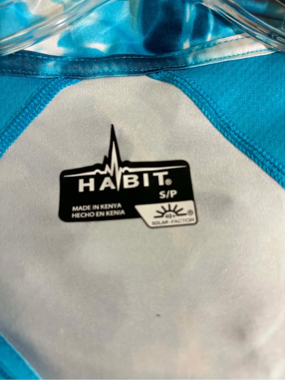 Habitat Blue Water-Print Quarter-Zip Rash Guard EUC! Size small| Beach|pool