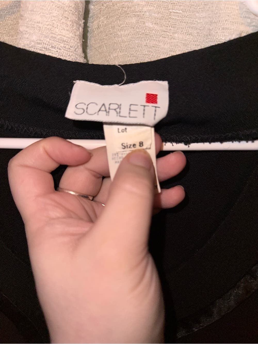 Vintage 1990’s Scarlett Black Cropped Jacket with Satin Loop Trim size 8 bolero - Thumbnail 4