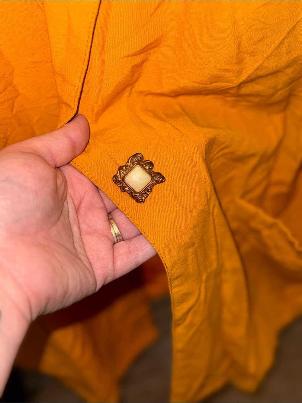VTG Women's Lightweight Mustard Orange Blazer Jacket - Thumbnail 2