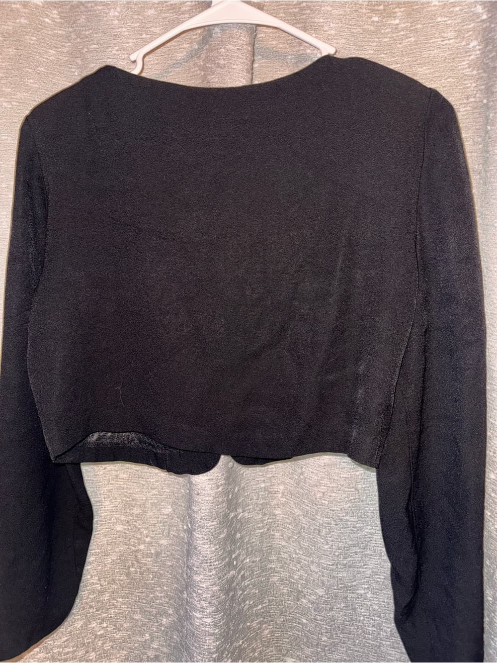 Vintage 1990’s Scarlett Black Cropped Jacket with Satin Loop Trim size 8 bolero - Thumbnail 2