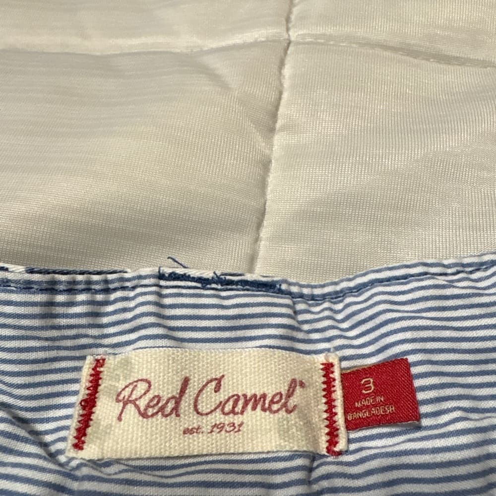 Red Camel Navy‎ & White Geometric High-Waist Shorts - Thumbnail 2