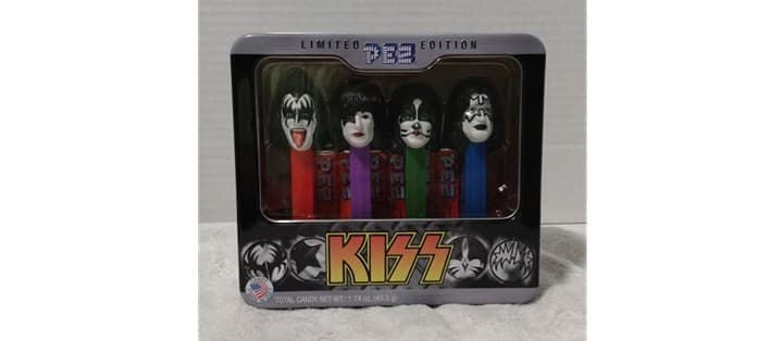 Kiss limited edition PEZ candy dispensers sealed tin