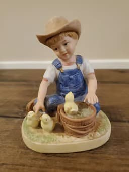 Vintage Homco Denim Days 1985 Figurine "New Beginnings" Boy #1500
