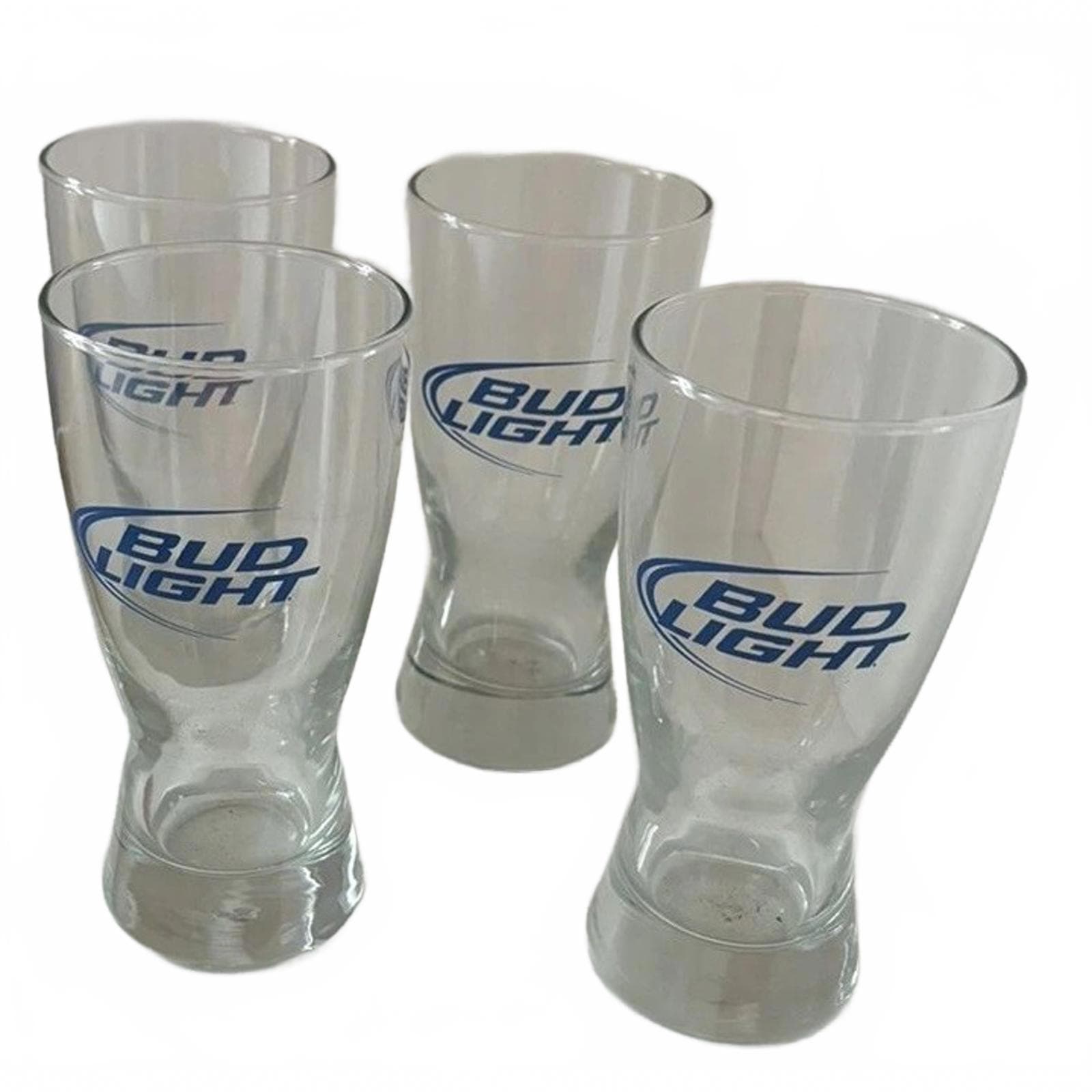 Bud Light Glasses- Small (5 5/8") Pilsner style - Beer Bar Glass. Set Of 4