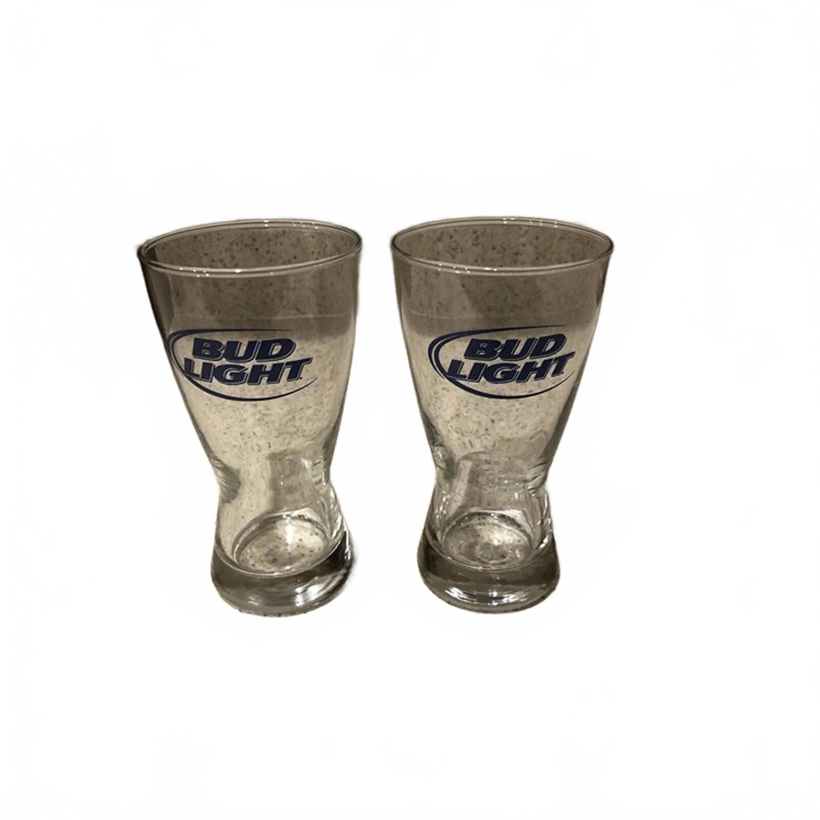 TWO VINTAGE BUD LIGHT BEER GLASSES