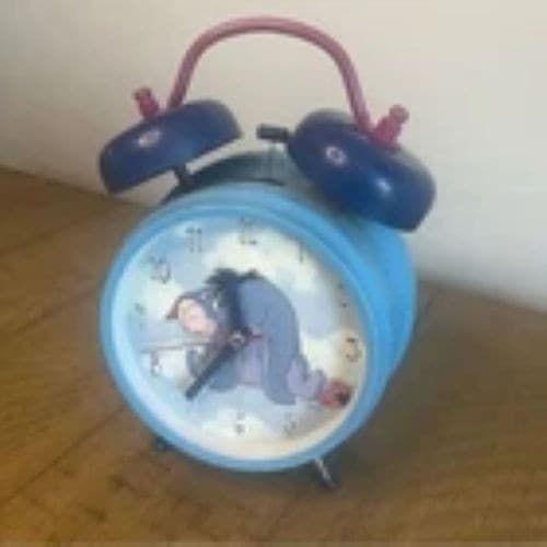 Pooh & Friends Vintage Disney Eeyore Twin Dual Bell Analog Alarm clock tested