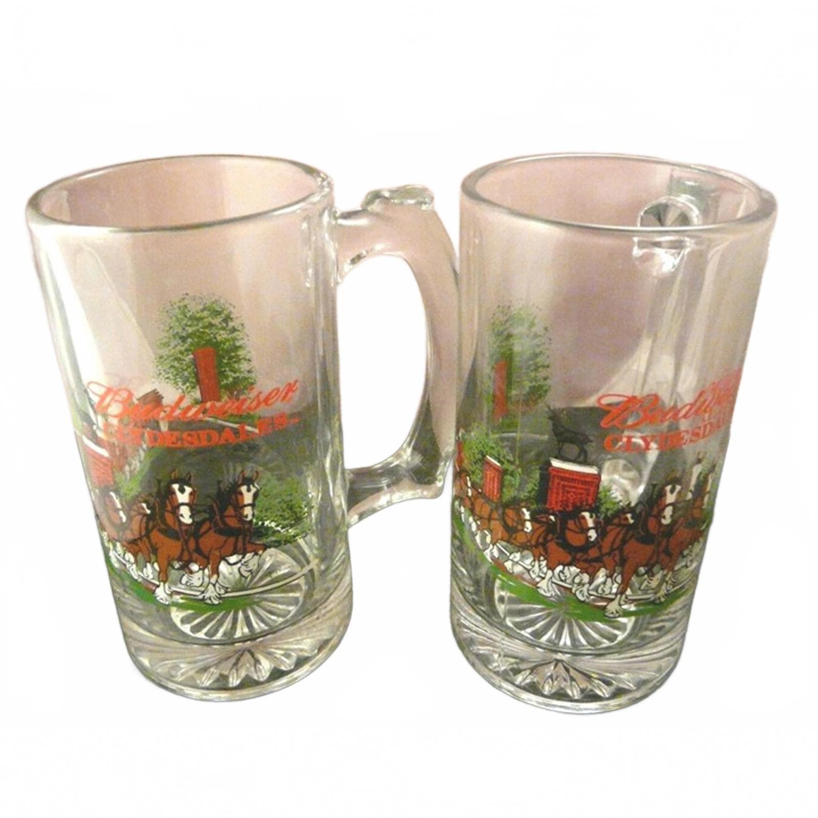 BUDWEISER CLYDESDALE BEER MUGS STEIN COLLECTIBLE STARBURST BOTTOM