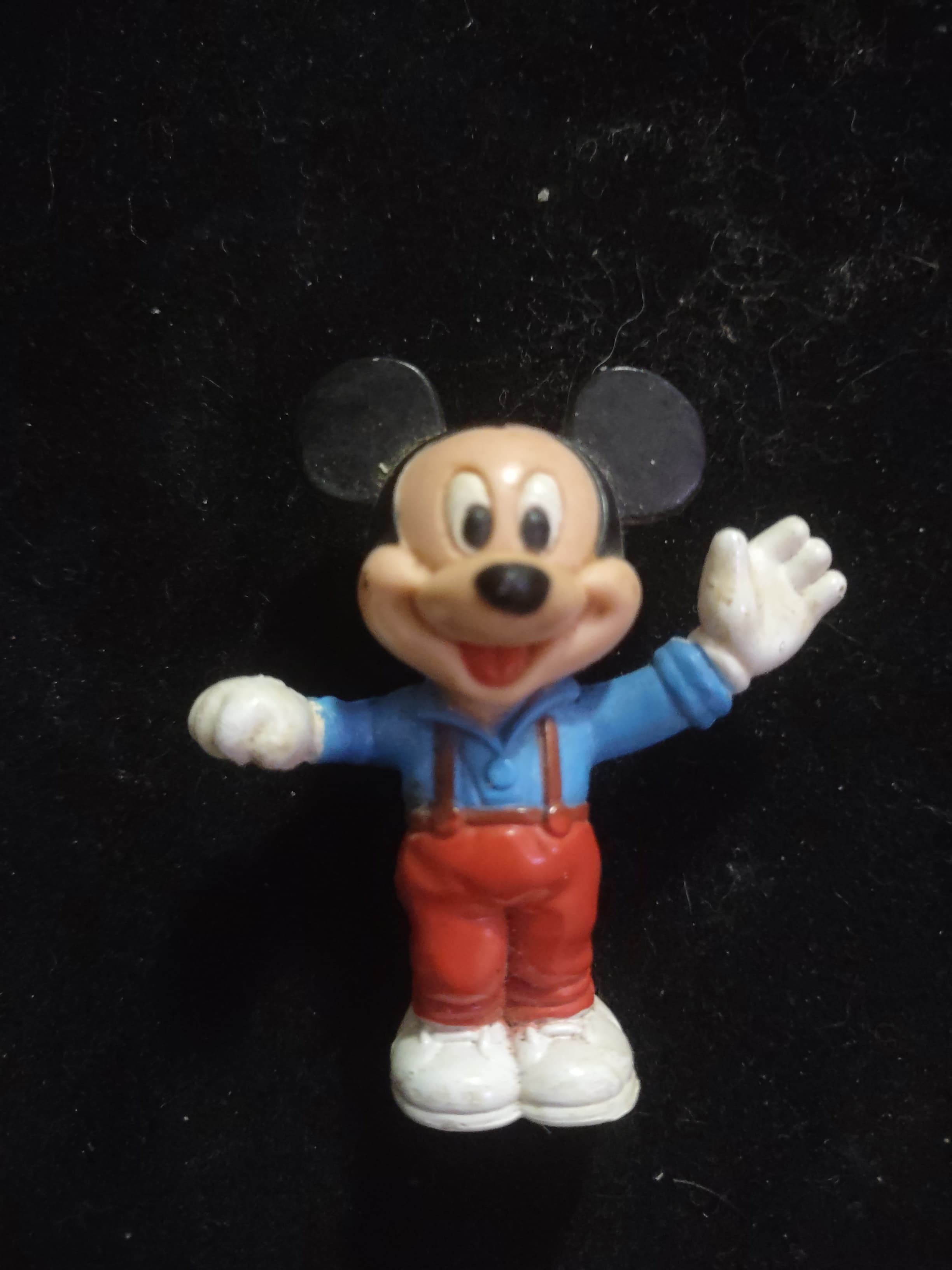 Vintage Mickey Mouse Figurine in Red Overalls