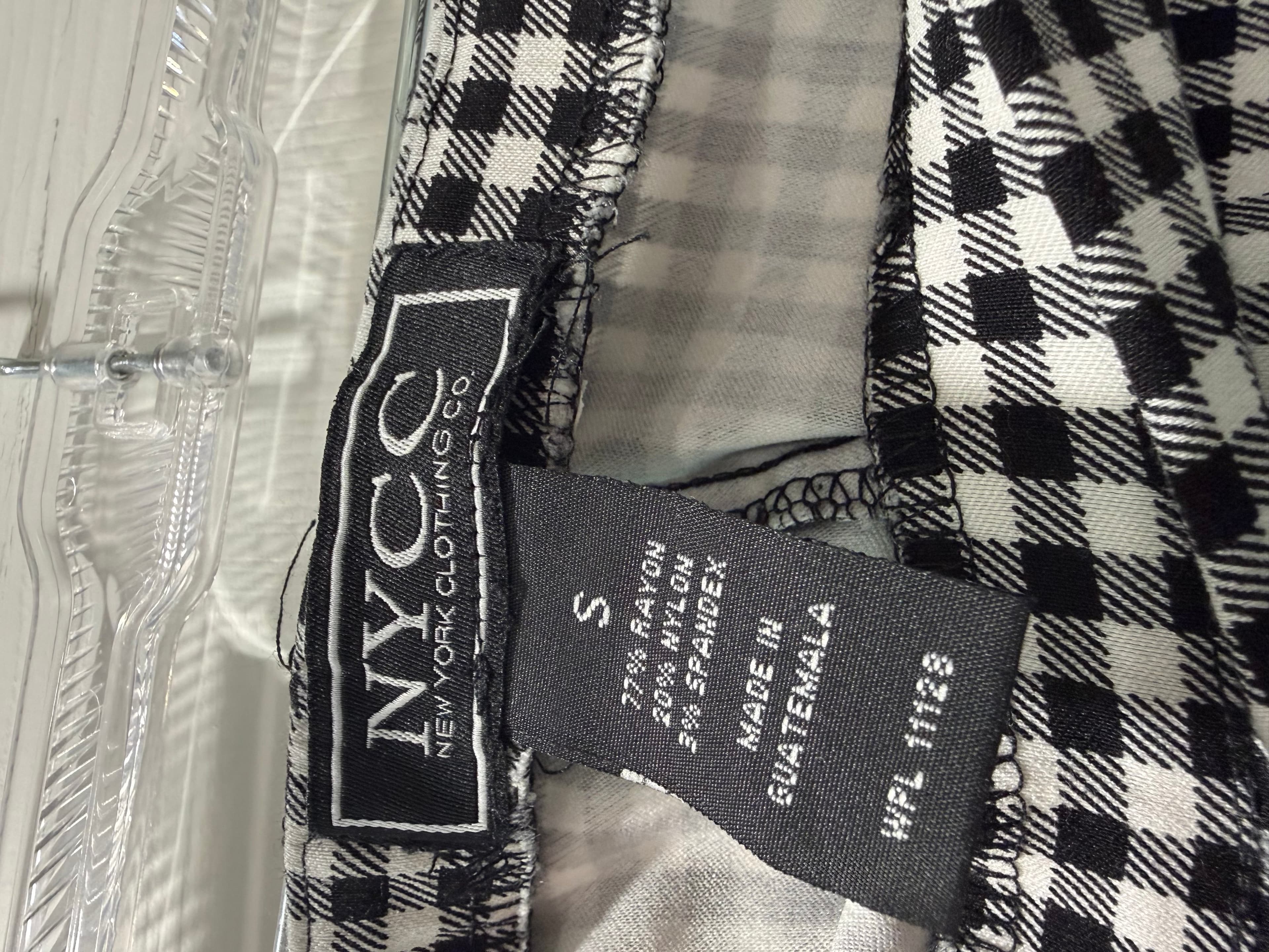 Black and White Gingham Pencil Skirt - Thumbnail 3