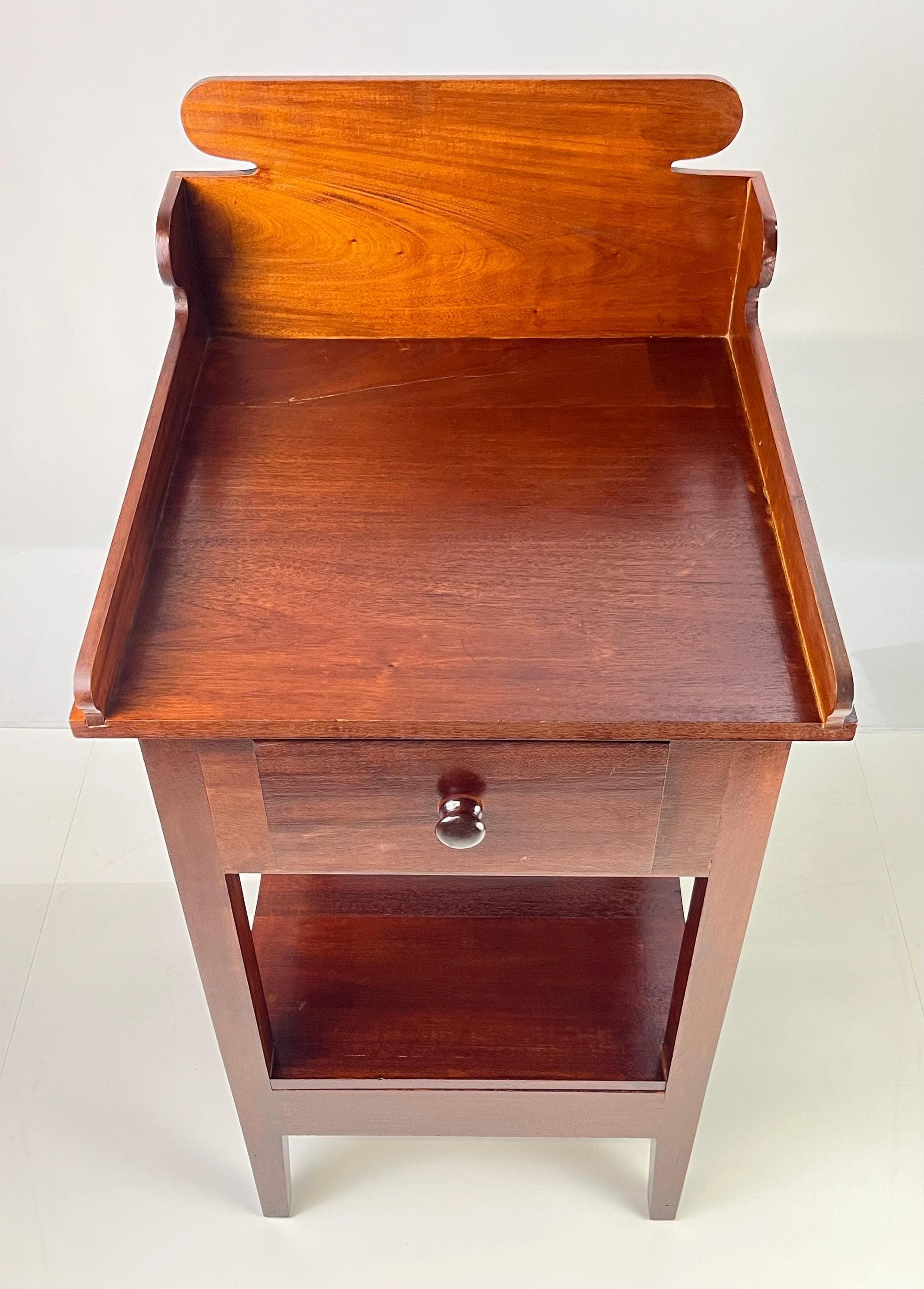Antique Country Solid Mahogany Washstand / Bedside Table - Thumbnail 11