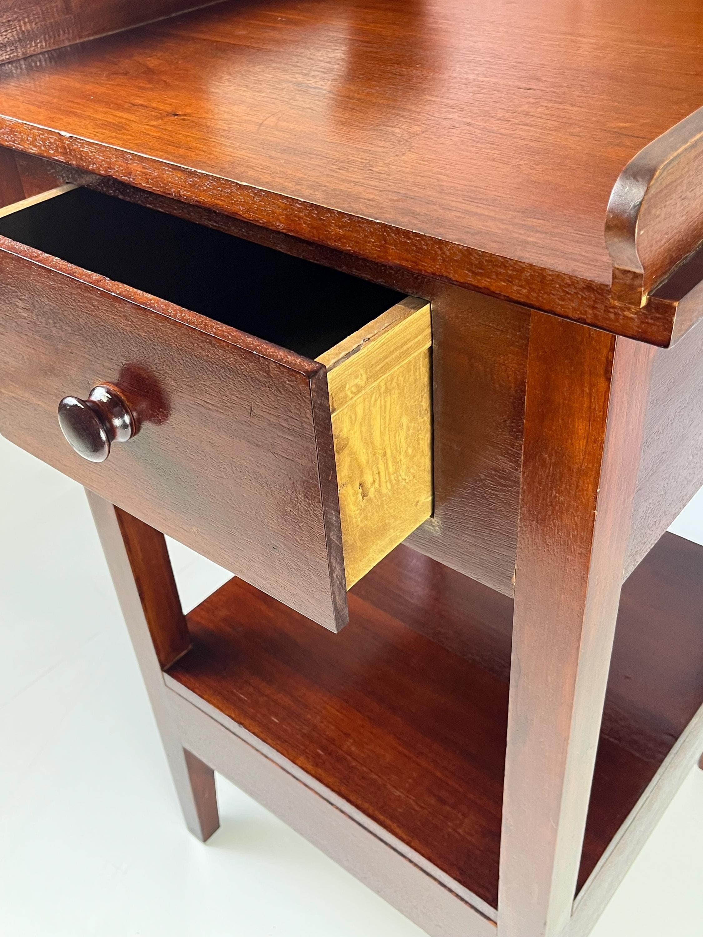 Antique Country Solid Mahogany Washstand / Bedside Table - Thumbnail 9