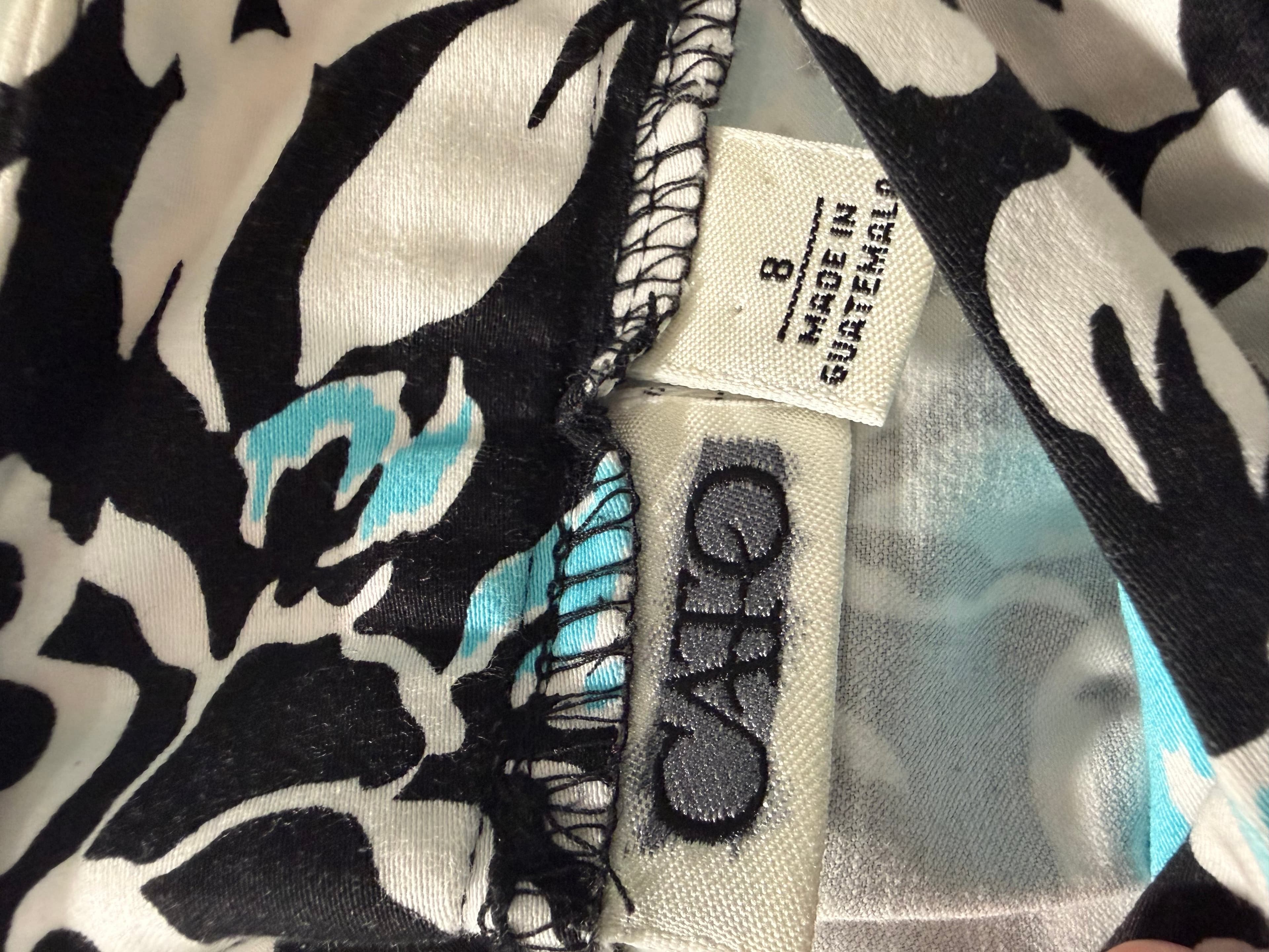 Floral Print Skirt with Blue and White Pattern - Thumbnail 3