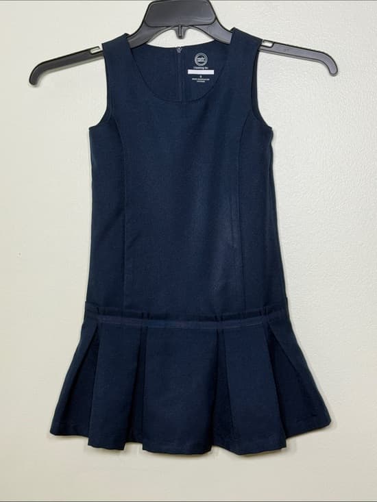 Wonder Nation Navy Pleated Hem School Jumper Dress | Size 6 - Thumbnail 5