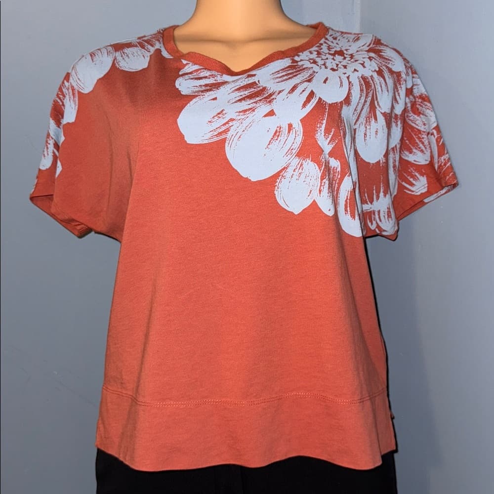 Anthropologie Floral Graphic Crop Tee – Size XS - Thumbnail 4