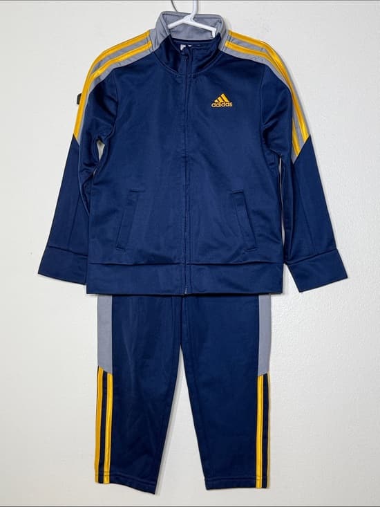 Adidas Navy Track Set with Yellow Accents | Size 5 Tall - Thumbnail 10