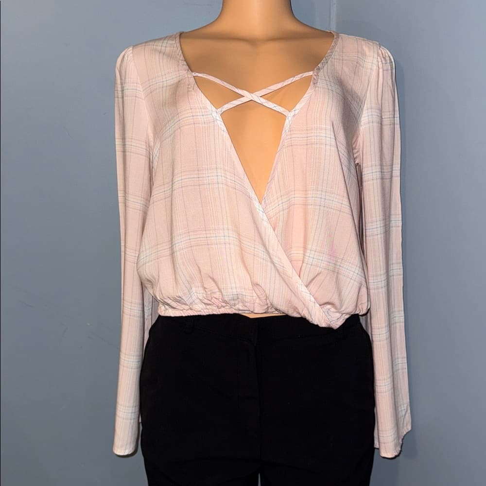 Rue 21 Wrap Blouse with Criss-Cross Detail - Size Small - Thumbnail 5