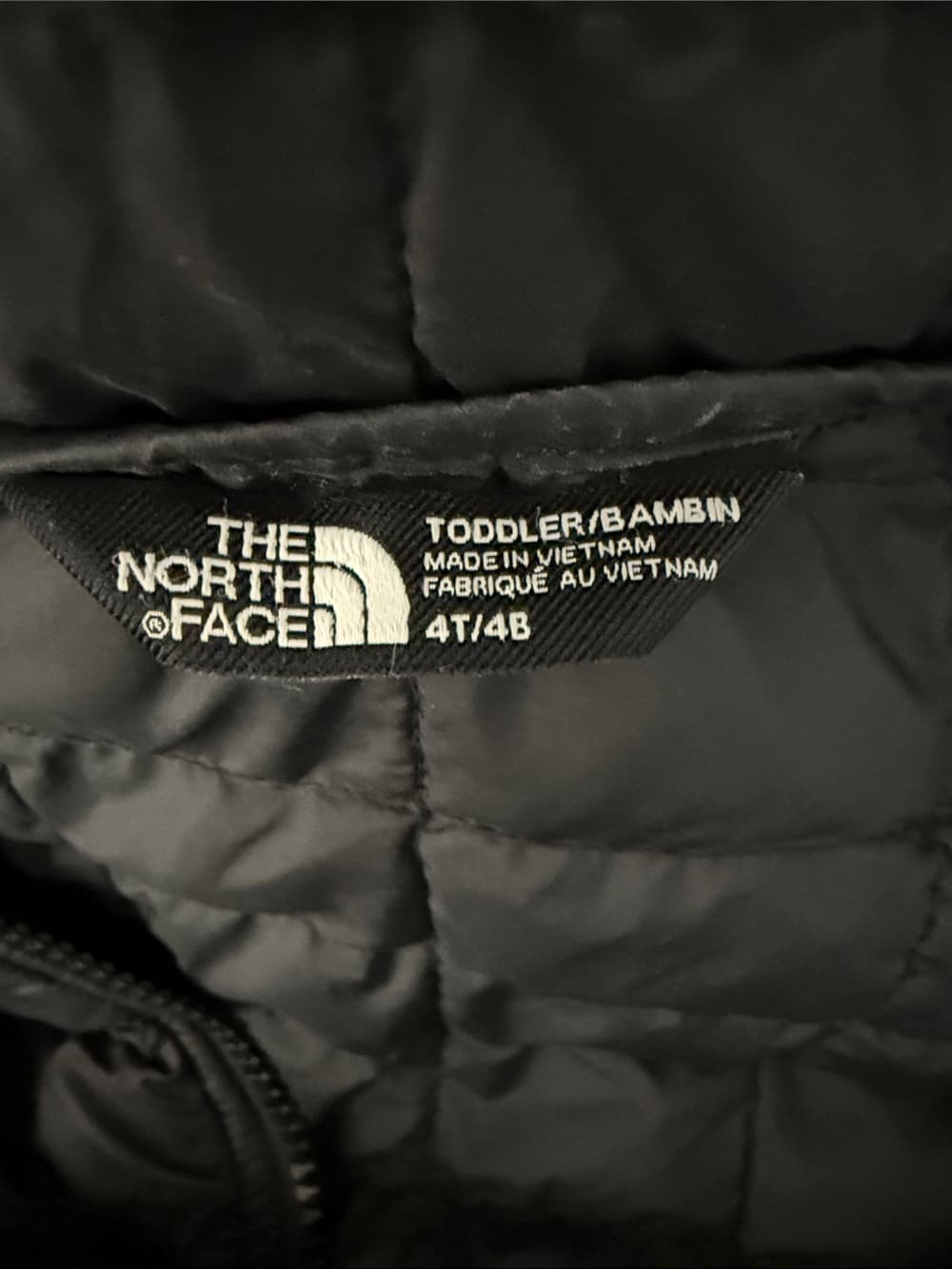 The North Face Black Hooded Quilted Jacket Size 4T - Thumbnail 4