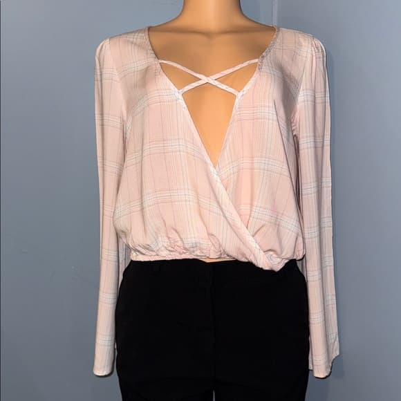 Rue 21 Wrap Blouse with Criss-Cross Detail - Size Small - Thumbnail 6
