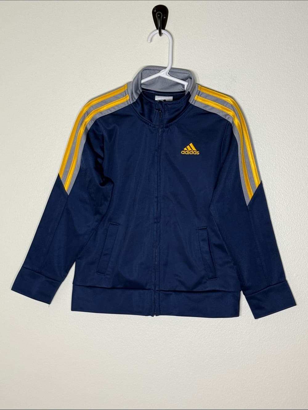 Adidas Navy Track Set with Yellow Accents | Size 5 Tall - Thumbnail 2