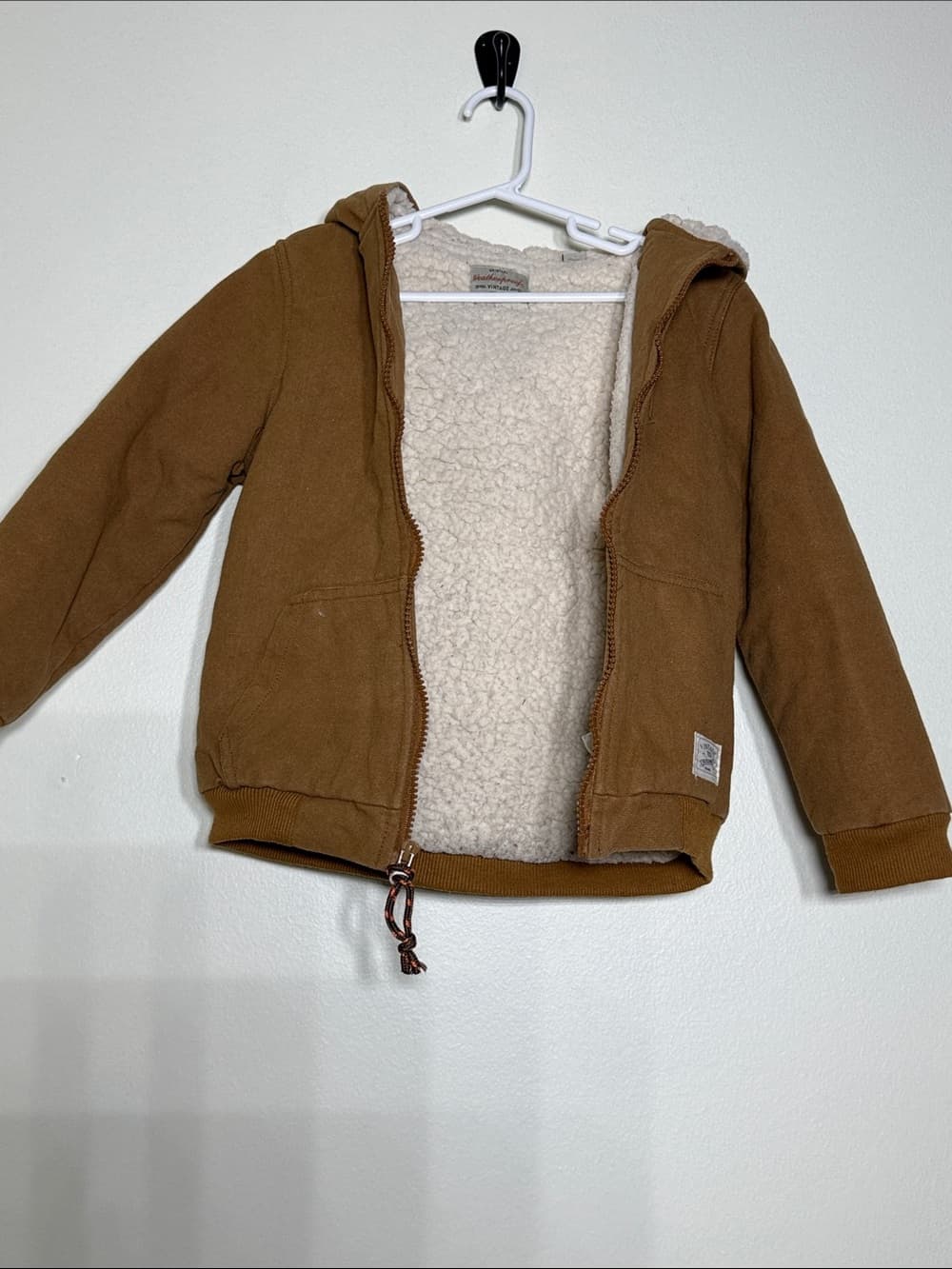 Vintage Kids Hooded Zip Sweatshirt - Brown - Thumbnail 6