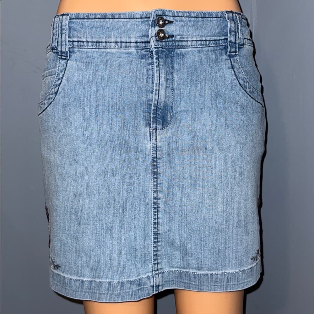 Gloria Vanderbilt Denim Skort - Size 10 - Thumbnail 2