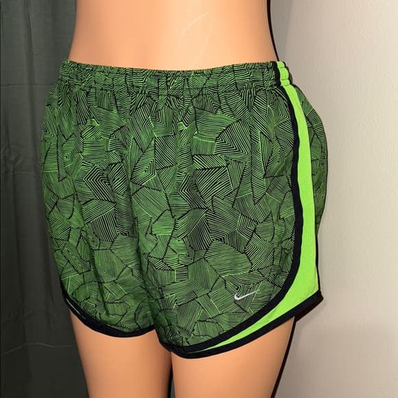 Nike Dri-FIT Tempo Running Shorts | Women's Large | Neon Green & Black Print - Thumbnail 7