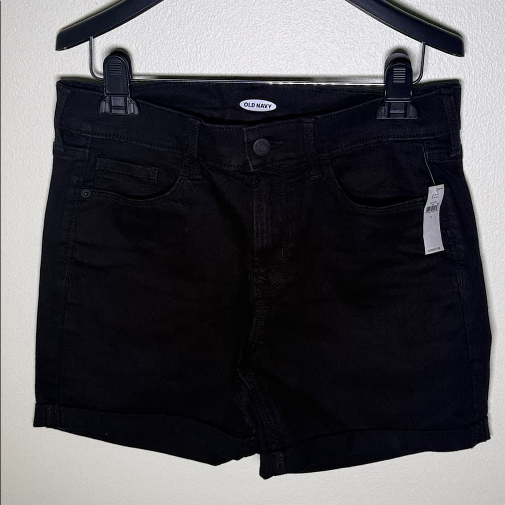 Old Navy Black Denim Shorts - Size 6 - NWT - Thumbnail 7