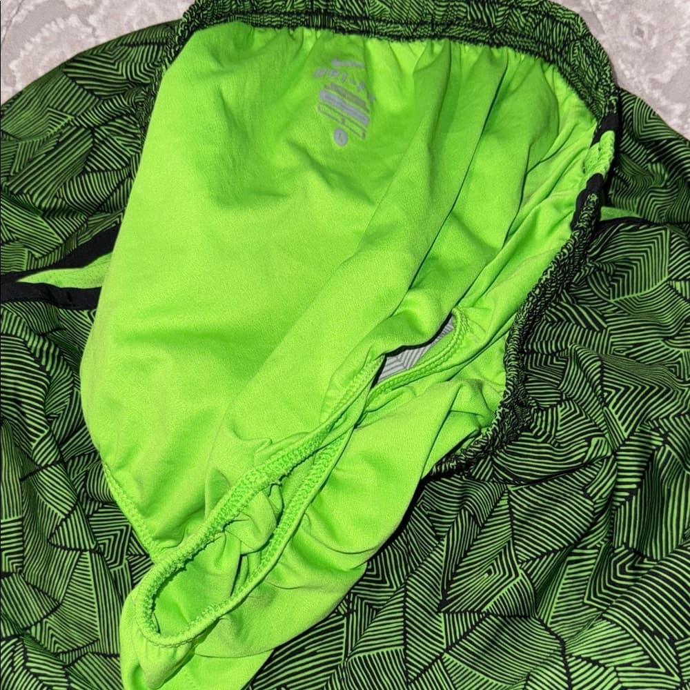Nike Dri-FIT Tempo Running Shorts | Women's Large | Neon Green & Black Print - Thumbnail 5