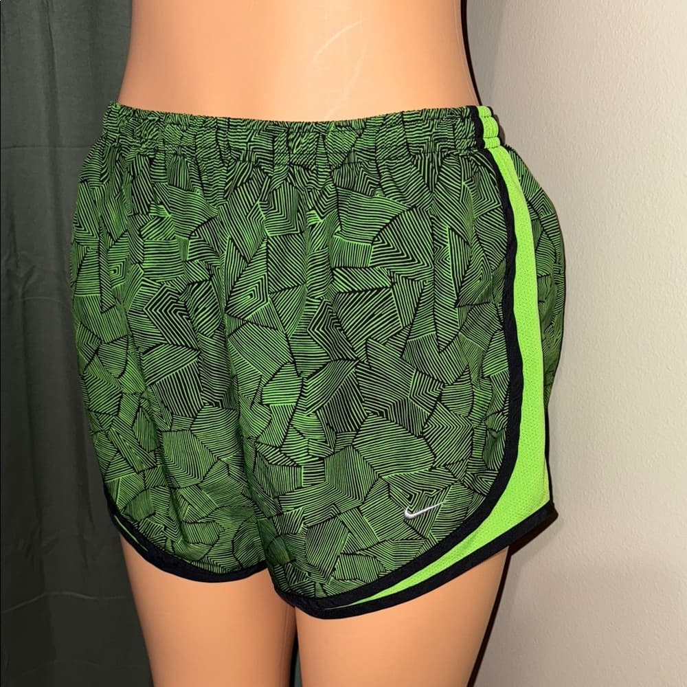 Nike Dri-FIT Tempo Running Shorts | Women's Large | Neon Green & Black Print - Thumbnail 6