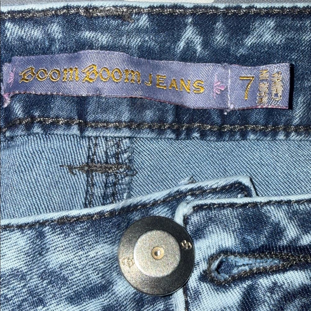 Boom Boom Jeans Distressed Denim Shorts - Juniors Size 7 - Thumbnail 4