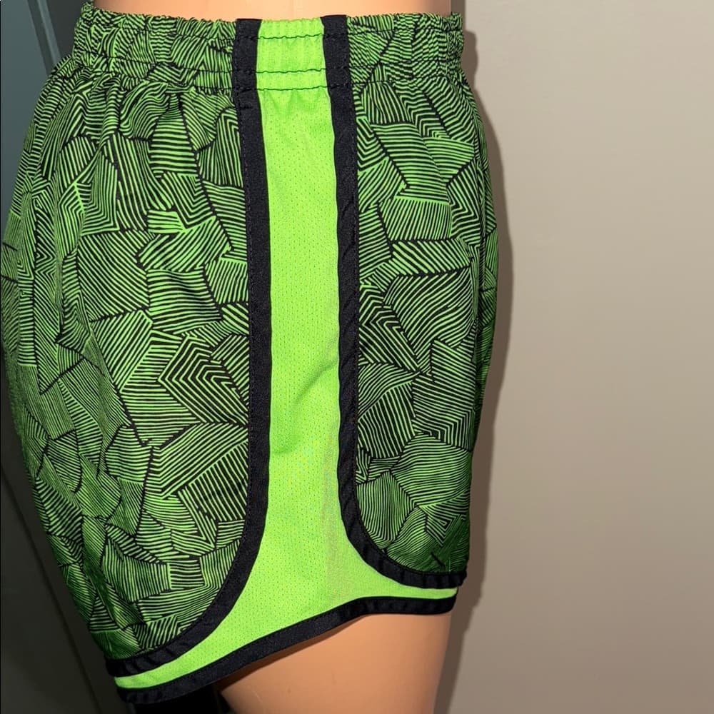 Nike Dri-FIT Tempo Running Shorts | Women's Large | Neon Green & Black Print - Thumbnail 2