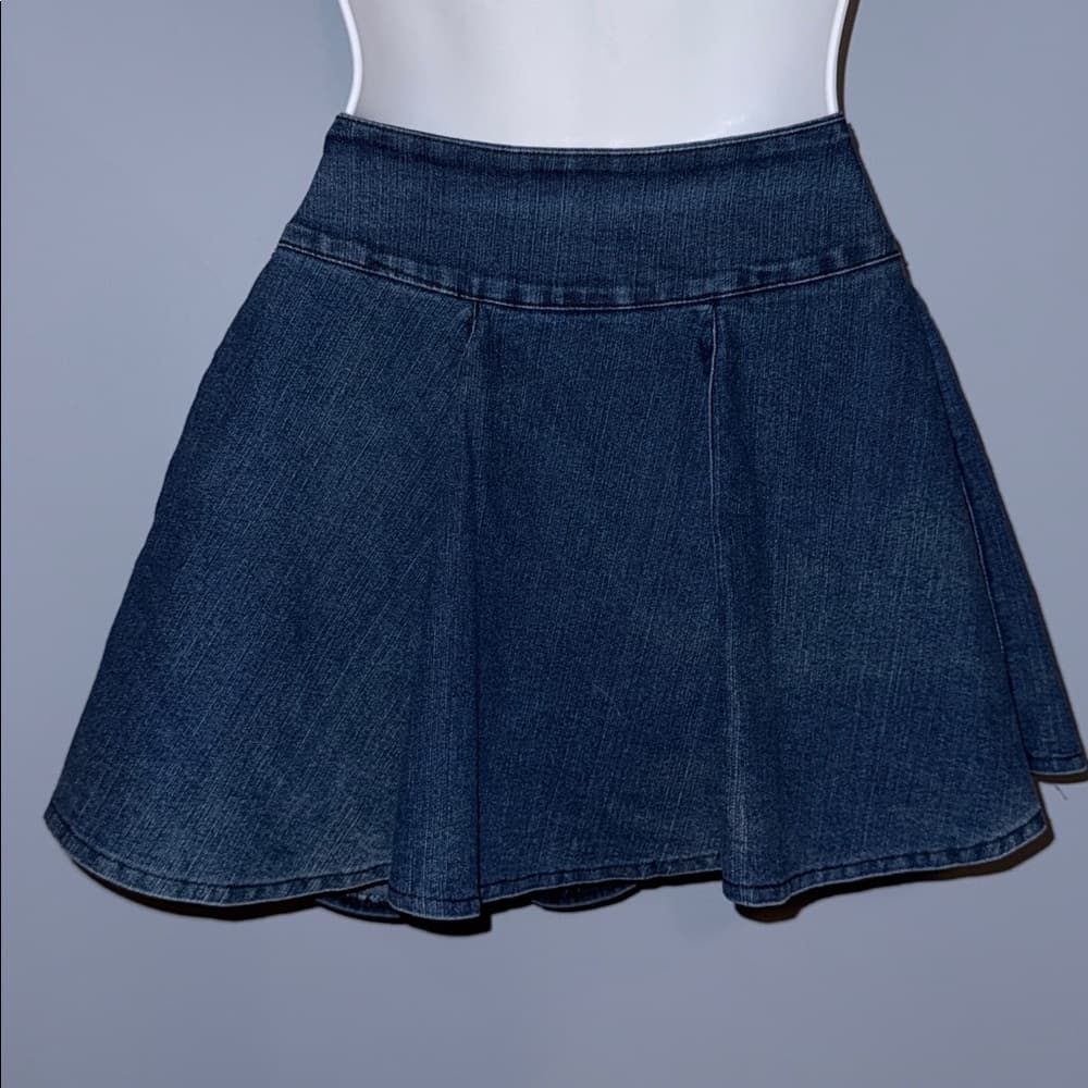 Denim Skort with Flared Hem - Size Unknown - Thumbnail 3