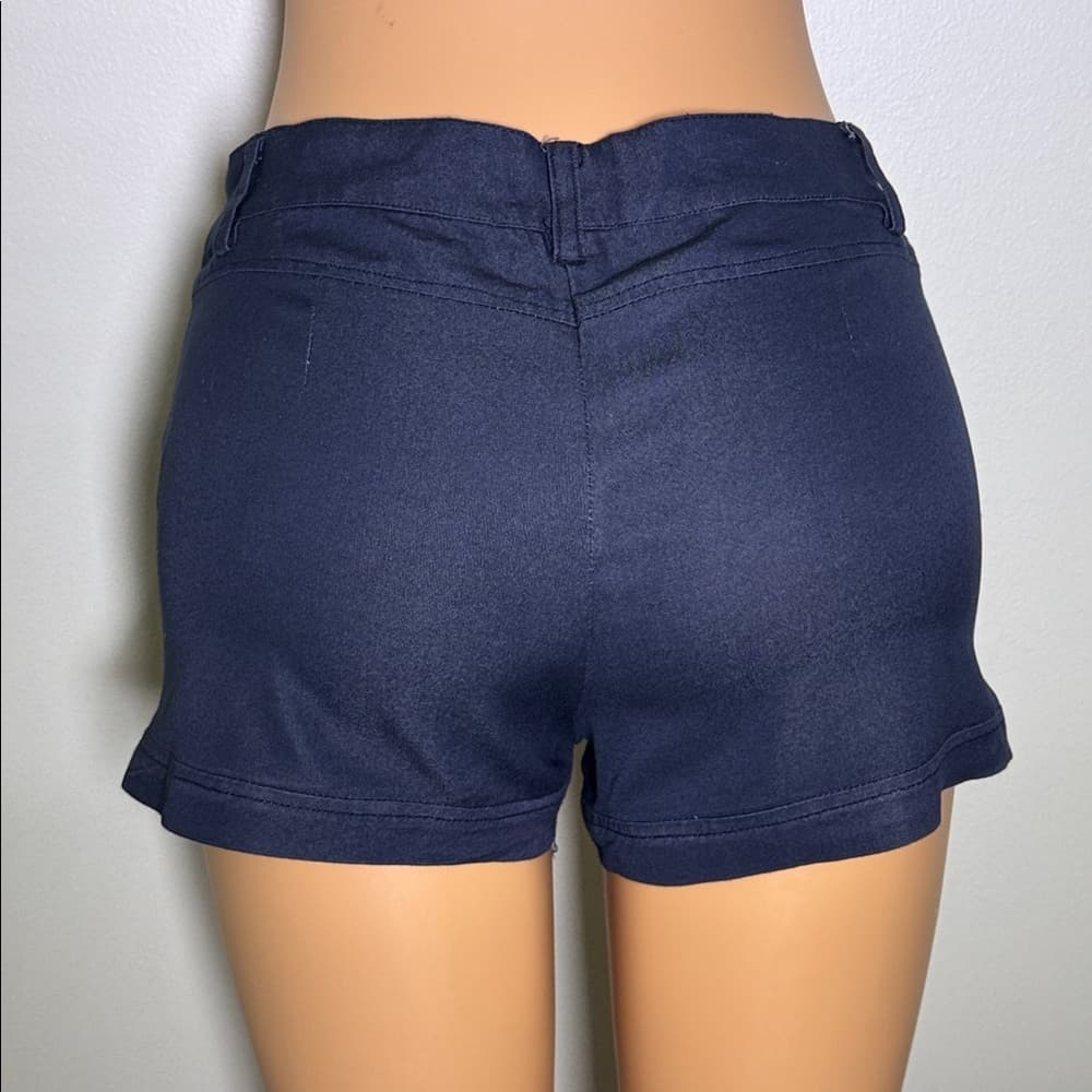 Navy Blue Low-Rise Mini Shorts | Size medium - Waist 14.5” - Thumbnail 4