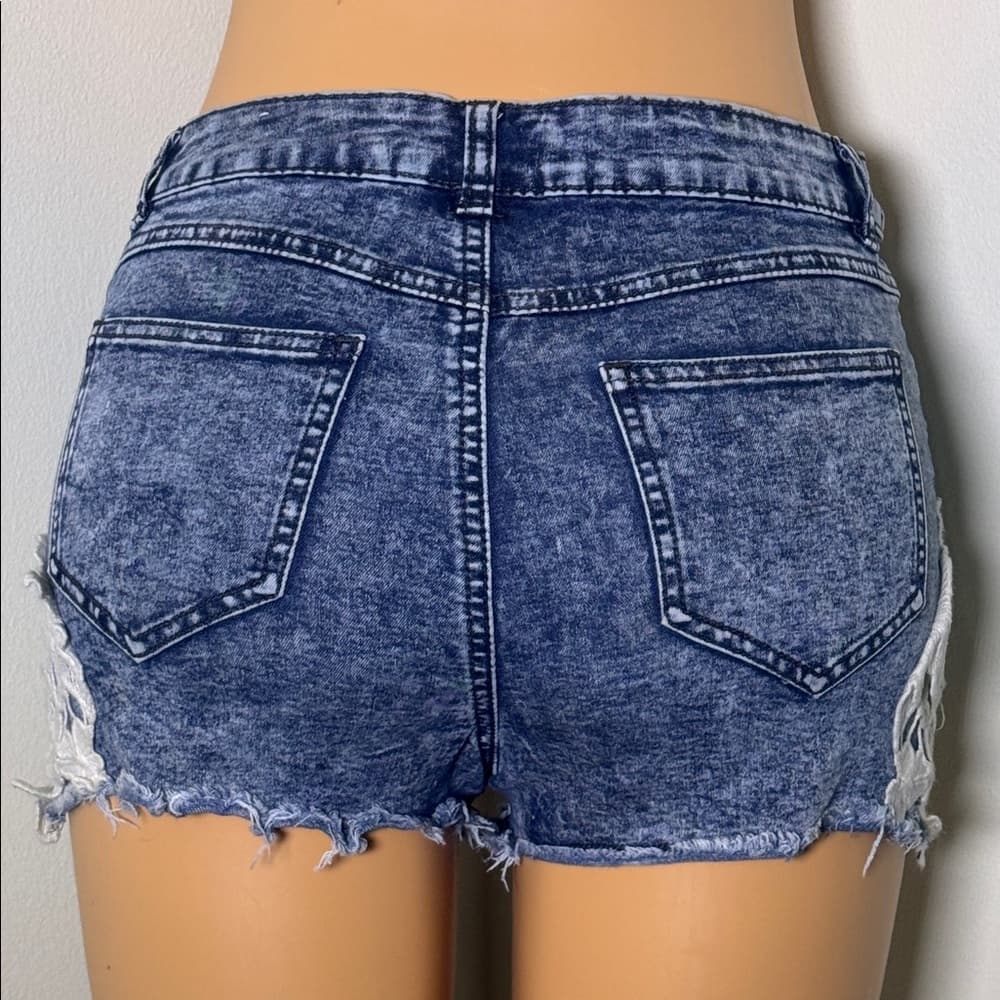 Boom Boom Jeans Distressed Denim Shorts - Juniors Size 7 - Thumbnail 2