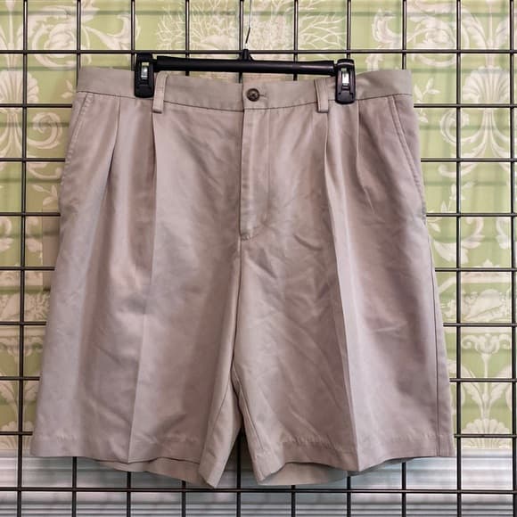 Izod khaki pleated shorts - Thumbnail 3