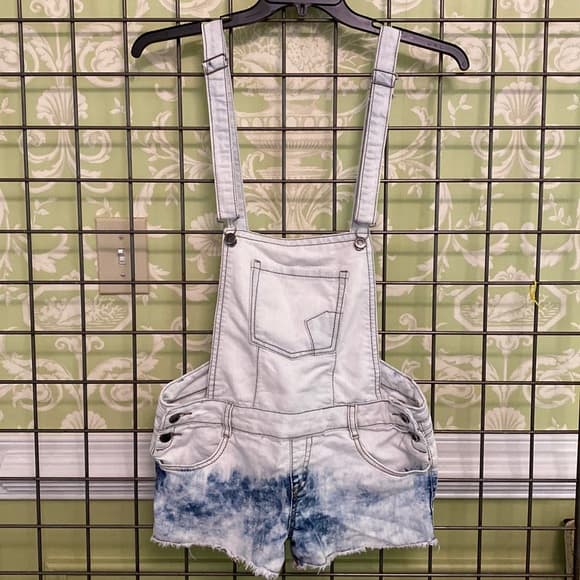 Faded jean overalls - Thumbnail 8