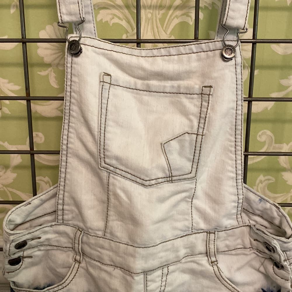 Faded jean overalls - Thumbnail 2
