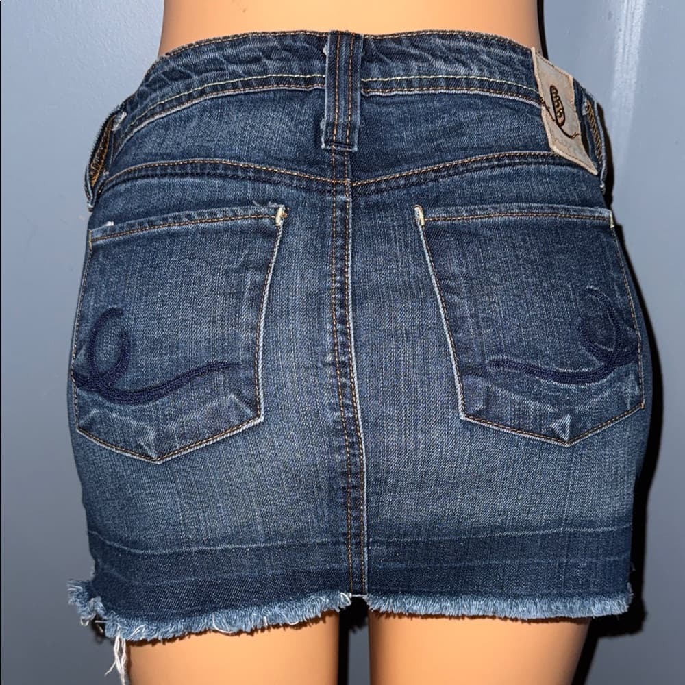 Hippie Distressed Denim Mini Skirt – Size 26 - Thumbnail 4